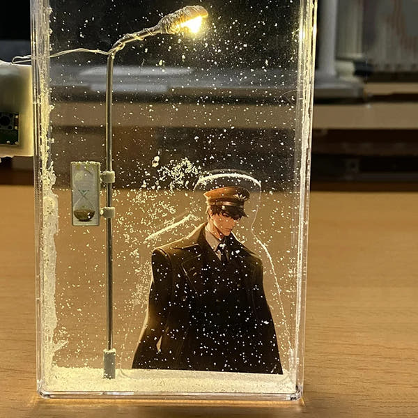 Latarnia ze sztucznym śniegiem