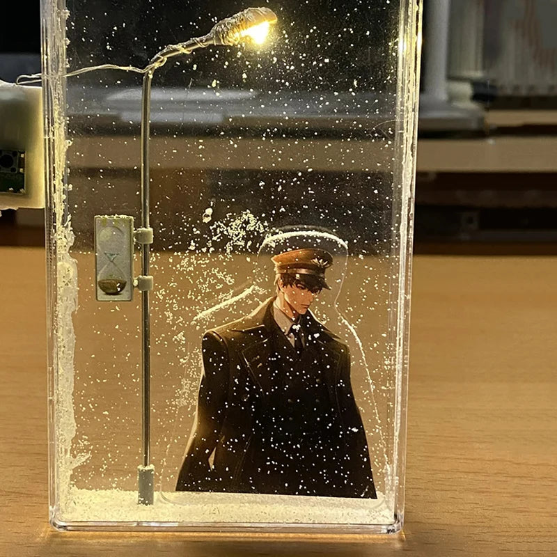 Latarnia ze sztucznym śniegiem